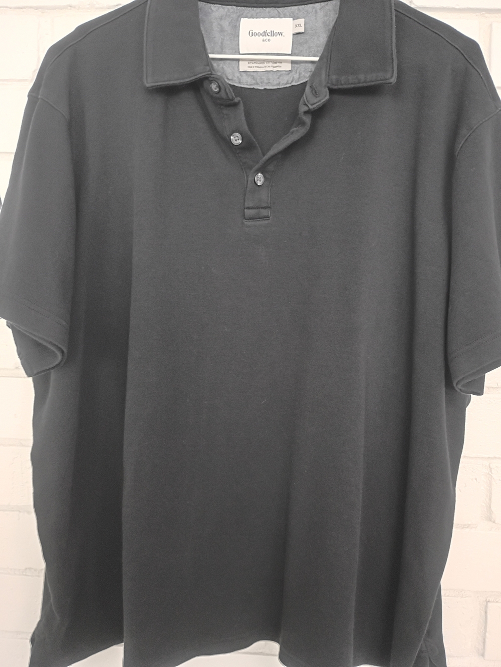 Goodfellow & Co Black Short Sleeve Polo Shirt XXL Unisex